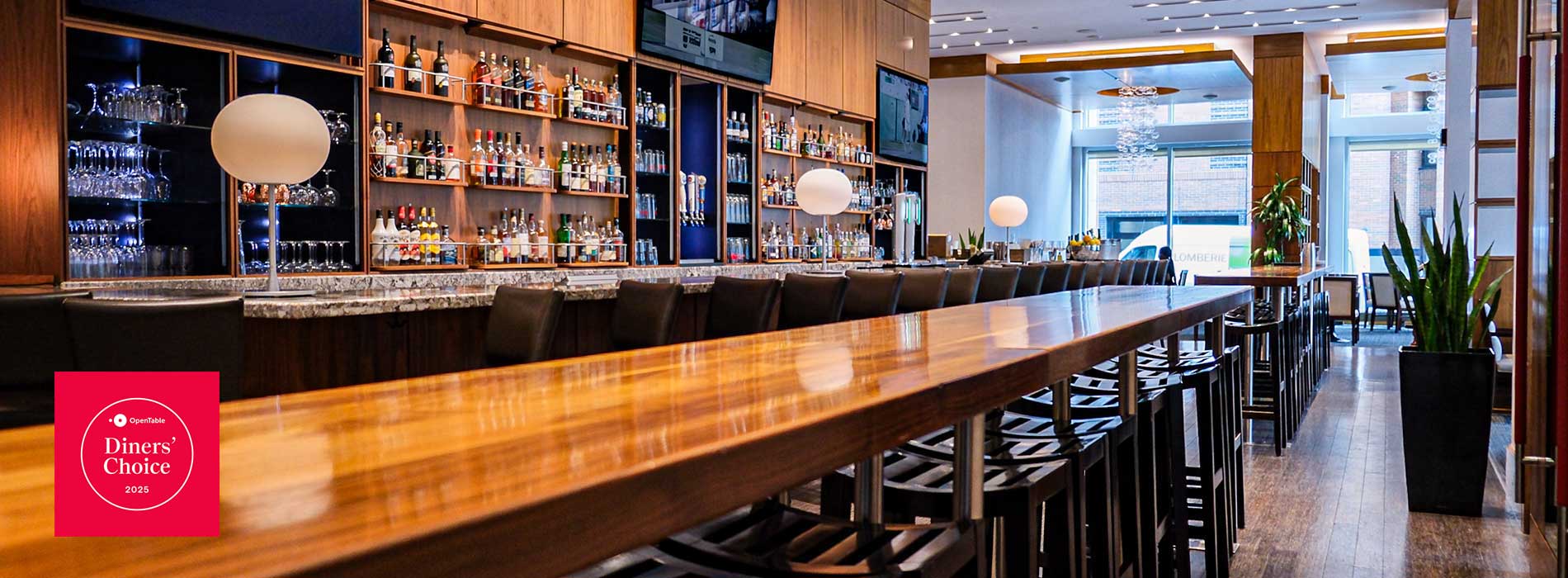 GaZette Bistro Bar interior. Open Table Diners' Choice Award 2025.