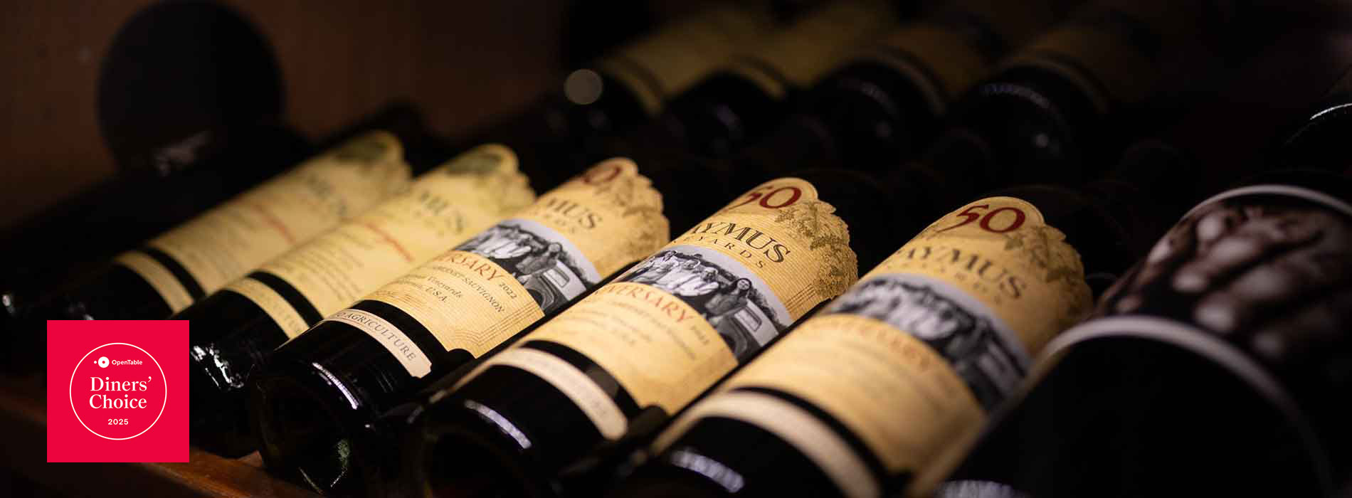 GaZette Bistro Bar wine cellar. Open Table Diners' Choice Award 2025.